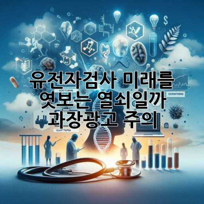유전자검사, 미래를 엿보는 열쇠일까? 🤔 과장광고 주의! 🔑