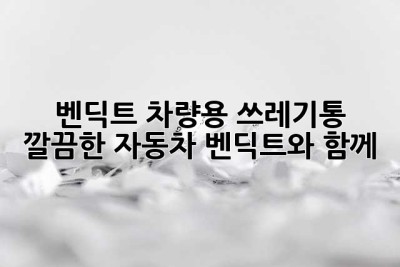 벤딕트 차량용 쓰레기통: 깔끔한 자동차, 벤딕트와 함께!